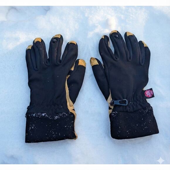 KOMBI Windstopper Winter Gloves Size Large – Leather Palm Black/Tan – Ski Work - Picture 4 of 5